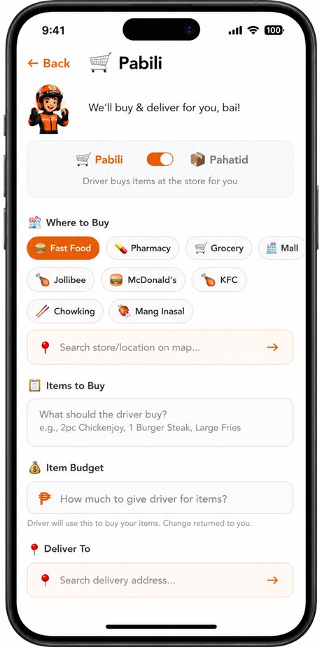 Sakayna — Pabili: driver buys and delivers items for you