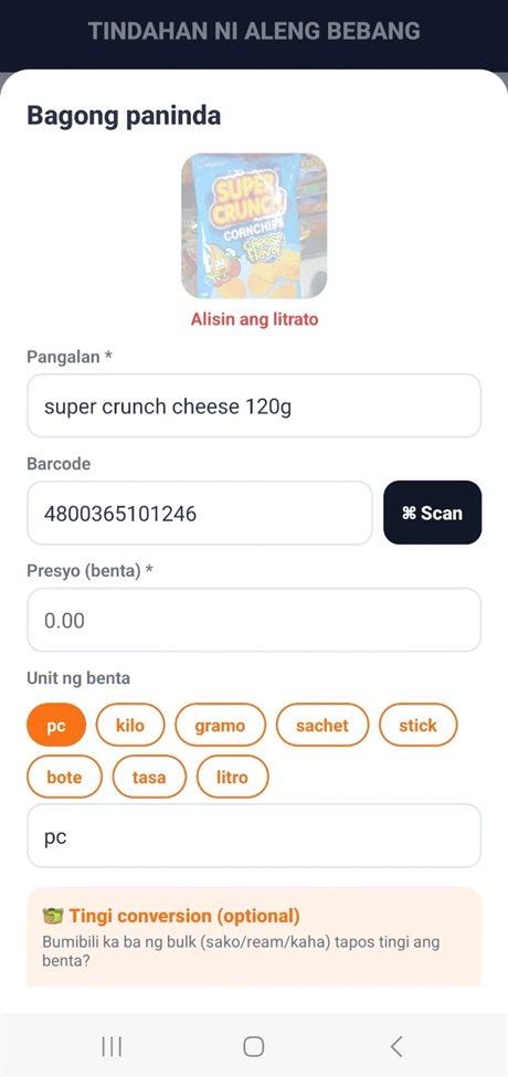 SariKita — Bagong paninda: add product with photo, barcode scan, price and unit